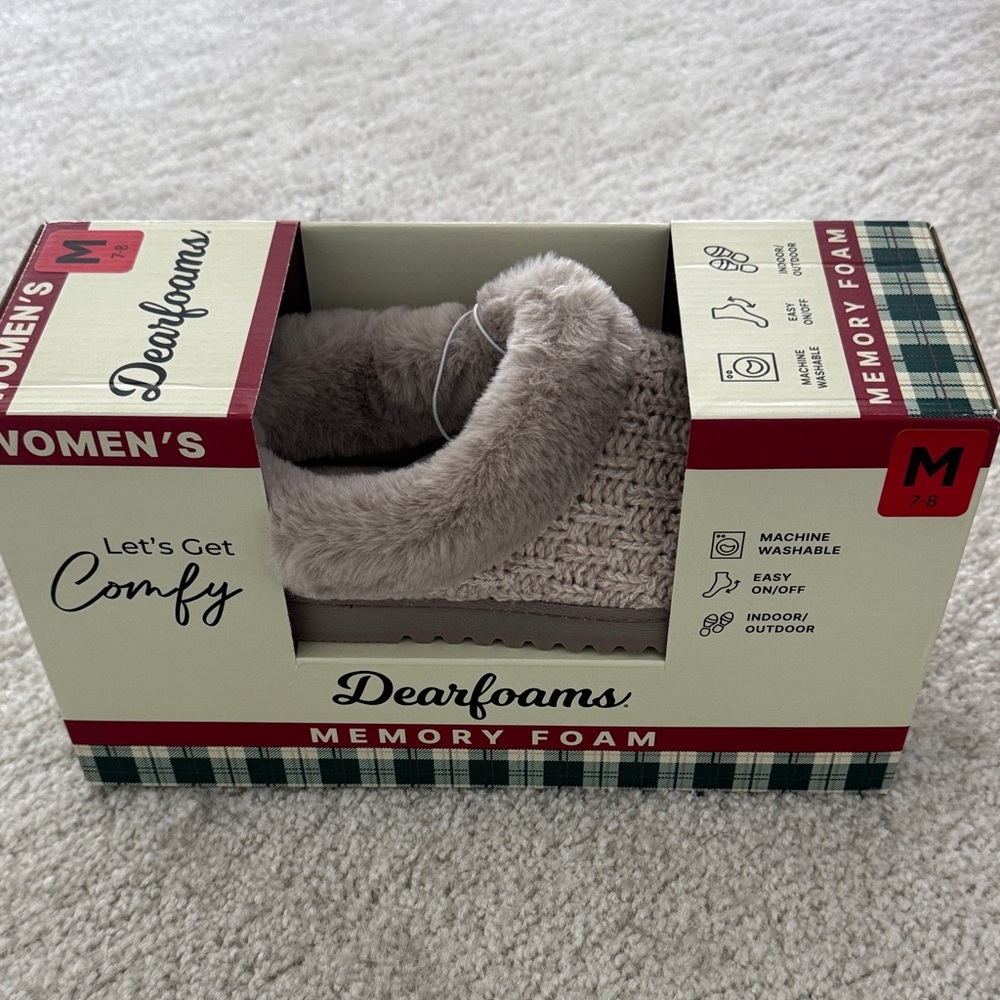 Dearfoams Women's Slipper, Color: Beige (oatmeal), Small & Medium Available- NWT